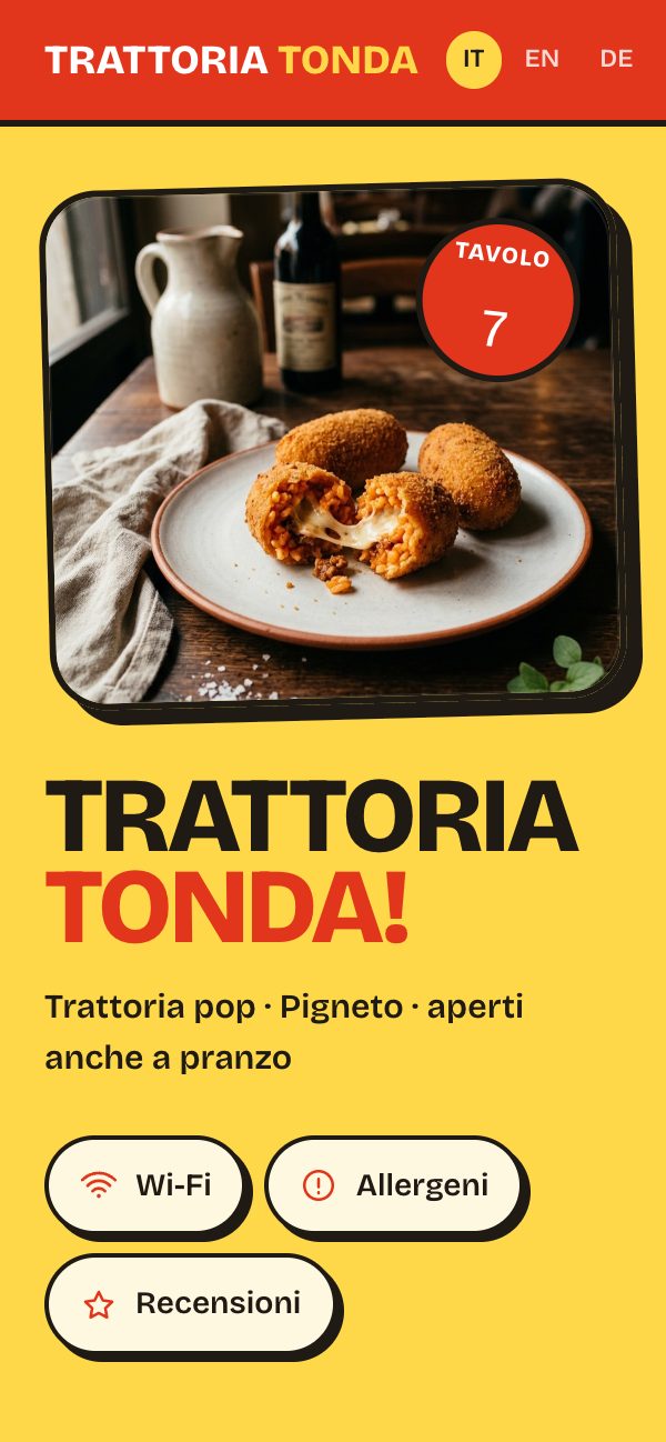 Menù di prova in stile pop, colorato
