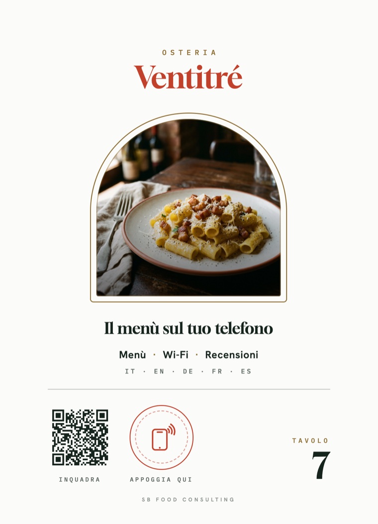 Placca da tavolo del menù digitale, plexiglas bianco